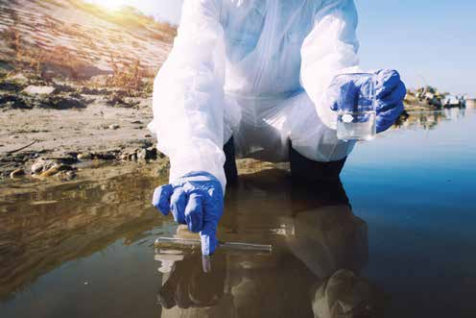 Water sample testing in the environment